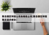 联合国区块链公司有哪些公司[联合国区块链数字货币峰会]